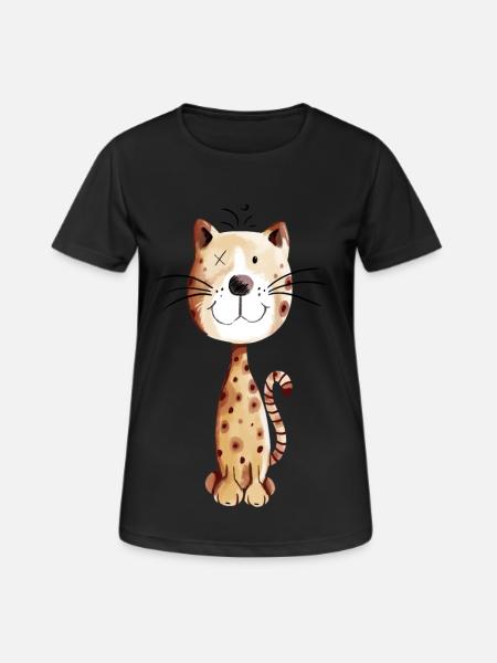 Kleine Katze - Katzen Comic - Frauen T-Shirt atmungsaktiv - Schwarz