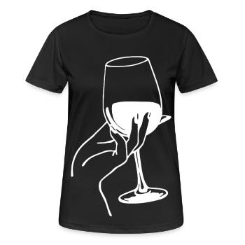 White wine lover - Women's Breathable T-Shirt - black - Front - AI Model Female 172 light (172cm)