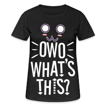 OwO What's This? - Frauen T-Shirt atmungsaktiv - Schwarz - Vorne - AI Model Female 172 light (172cm)