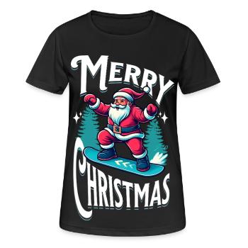 Snowboard Santa Claus - Frauen T-Shirt atmungsaktiv - Schwarz - Vorne - AI Model Female 172 light (172cm)