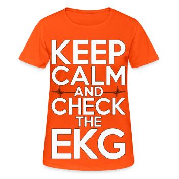 Cardiac Tech Keep Calm And Check Cardiac Imaging - Frauen T-Shirt atmungsaktiv - Neonorange - Vorne - AI Model Female 172 dark (172cm)