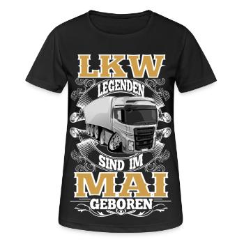Anniversaire du chauffeur routier : mai - T-shirt respirant Femme - noir - Devant - AI Model Female 172 light (172cm)