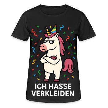 Carnival Muffle Costume Funny Unicorn Dress Up - Women's Breathable T-Shirt - black - Front - AI Model Female 172 light (172cm)