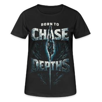 Profondeur de chasse à apnée - T-shirt respirant Femme - noir - Devant - AI Model Female 172 light (172cm)