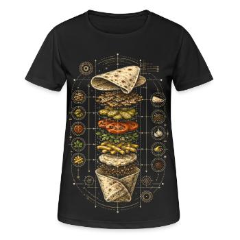 Plan d’action pour le shawarma libanais - T-shirt respirant Femme - noir - Devant - AI Model Female 172 light (172cm)