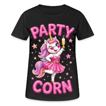 Partying Mallorca Celebrating Unicorn Partycorn - Women's Breathable T-Shirt - black - Front - AI Model Female 172 light (172cm)