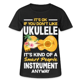 Funny Ukulele Designs and Sayings - Women's Breathable T-Shirt - black - Front - AI Model Female 172 light (172cm)