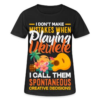Funny Ukulele Designs and Sayings - Women's Breathable T-Shirt - black - Front - AI Model Female 172 light (172cm)