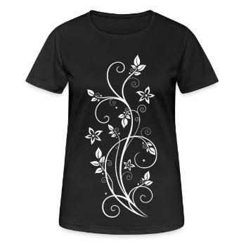 Feuille feuilles automne vrille plante - T-shirt respirant Femme - noir - Devant - AI Model Female 172 light (172cm)