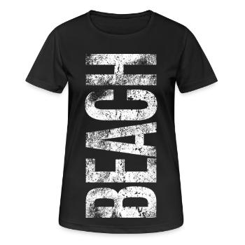 Beach Typo Design | Holidays on the beach - Women's Breathable T-Shirt - black - Front - AI Model Female 172 light (172cm)