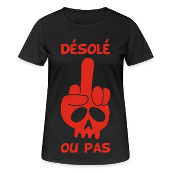 Crâne rouge malpoli - T-shirt respirant Femme - noir - Devant - AI Model Female 172 light (172cm)