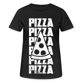 Tranche de pizza - T-shirt respirant Femme - noir - Devant - AI Model Female 172 light (172cm)
