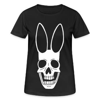 White Rabbit Skull - Women's Breathable T-Shirt - black - Front - AI Model Female 172 light (172cm)