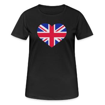 UK England Herz - Frauen T-Shirt atmungsaktiv - Schwarz - Vorne - AI Model Female 172 light (172cm)