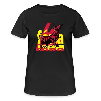 Feria 2 - Frauen T-Shirt atmungsaktiv - Schwarz - Vorne - AI Model Female 172 light (172cm)