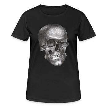 Crâne clin d’œil - Crâne - T-shirt respirant Femme - noir - Devant - AI Model Female 172 light (172cm)
