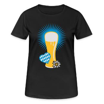 wheat beer glass - Women's Breathable T-Shirt - black - Front - AI Model Female 172 light (172cm)