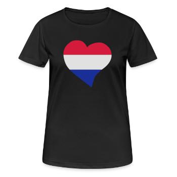 Un coeur néerlandais - T-shirt respirant Femme - noir - Devant - AI Model Female 172 light (172cm)