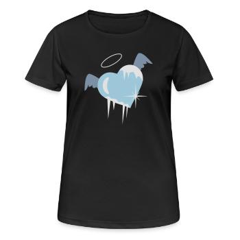 Kaltes Herz mit Heiligenschein,Flügel und - Frauen T-Shirt atmungsaktiv - Schwarz - Vorne - AI Model Female 172 light (172cm)