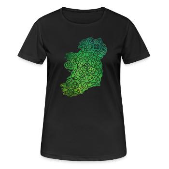 Celtic Map of Ireland - T-shirt respirant Femme - noir - Devant - AI Model Female 172 light (172cm)