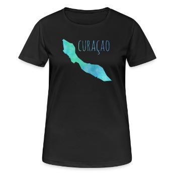 Curacao - Frauen T-Shirt atmungsaktiv - Schwarz - Vorne - AI Model Female 172 light (172cm)