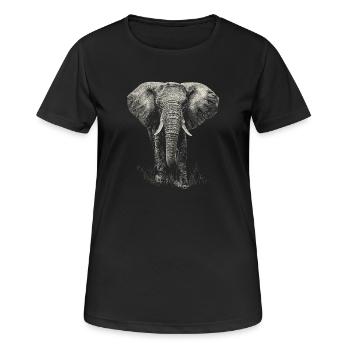 Elephant - T-shirt respirant Femme - noir - Devant - AI Model Female 172 light (172cm)