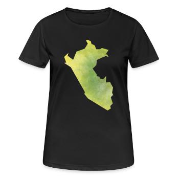 Peru - Frauen T-Shirt atmungsaktiv - Schwarz - Vorne - AI Model Female 172 light (172cm)