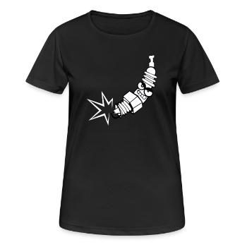 Bandes bougie d'allumage avec le visage - T-shirt respirant Femme - noir - Devant - AI Model Female 172 light (172cm)