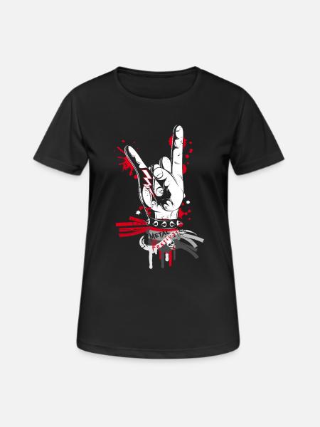 Metal and rock hand sign - Women's Breathable T-Shirt - black