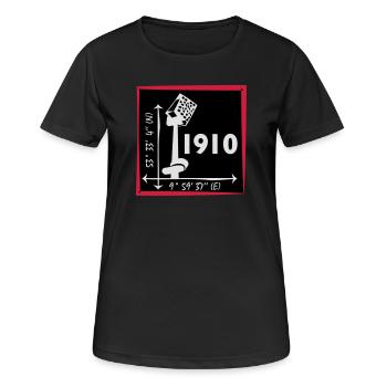 St. Pauli 1910 - Frauen T-Shirt atmungsaktiv - Schwarz - Vorne - AI Model Female 172 light (172cm)