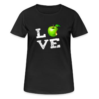 love obst Apfel grün abgebissen Symbol pc Nerd fun - Frauen T-Shirt atmungsaktiv - Schwarz - Vorne - AI Model Female 172 light (172cm)