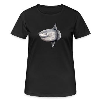 Arlequin - océan arlequin - Mola mola Poisson Lune - T-shirt respirant Femme - noir - Devant - AI Model Female 172 light (172cm)