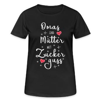 Omas sind Mütter mit Zuckerguss - Oma Geschenk - Frauen T-Shirt atmungsaktiv - Schwarz - Vorne - AI Model Female 172 light (172cm)