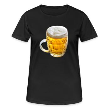 Goldenes Bierglas Motiv - Frauen T-Shirt atmungsaktiv - Schwarz - Vorne - AI Model Female 172 light (172cm)