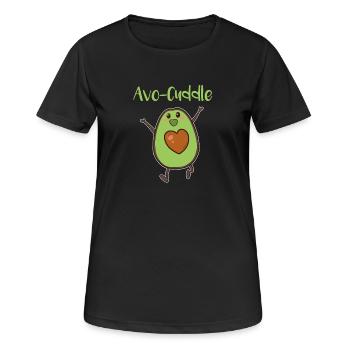 Avocado Kuschel Valentinstag Schmusen Liebe Herz - Frauen T-Shirt atmungsaktiv - Schwarz - Vorne - AI Model Female 172 light (172cm)