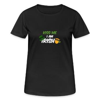 Embrasse-moi que je suis irlandais - T-shirt respirant Femme - noir - Devant - AI Model Female 172 light (172cm)