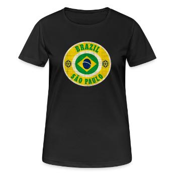 Brazil Sao Paulo / Gift / Gift Idea - Women's Breathable T-Shirt - black - Front - AI Model Female 172 light (172cm)