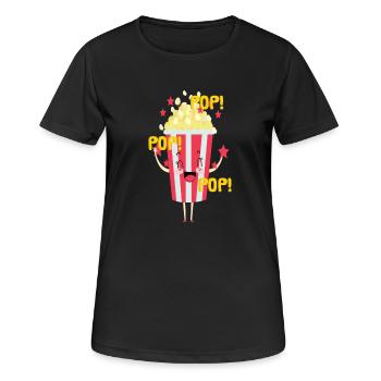 Popcorn Grignots Kino Canapé Fast Food Chips - T-shirt respirant Femme - noir - Devant - AI Model Female 172 light (172cm)