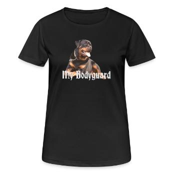 Rottweiler, tête de chien, sports de chien, garde du corps, chien, - T-shirt respirant Femme - noir - Devant - AI Model Female 172 light (172cm)