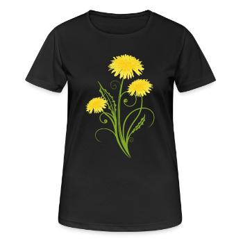 Pissenlit réaliste, pissenlit, pissenlit - T-shirt respirant Femme - noir - Devant - AI Model Female 172 light (172cm)
