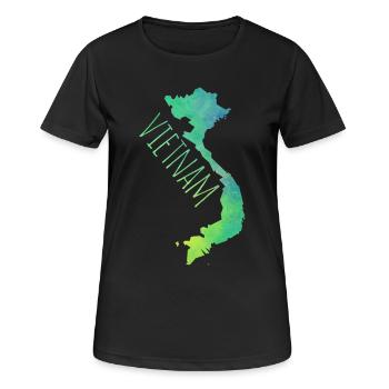 Vietnam - Frauen T-Shirt atmungsaktiv - Schwarz - Vorne - AI Model Female 172 light (172cm)