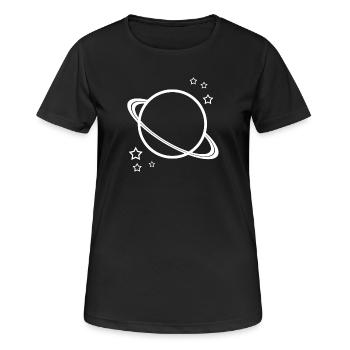 Univers Planet Space - T-shirt respirant Femme - noir - Devant - AI Model Female 172 light (172cm)