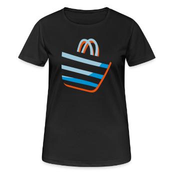 Sac de plage Clipart - Idée cadeau Logoidee - T-shirt respirant Femme - noir - Devant - AI Model Female 172 light (172cm)