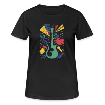 Symphonie de guitare colorée - T-shirt respirant Femme - noir - Devant - AI Model Female 172 light (172cm)