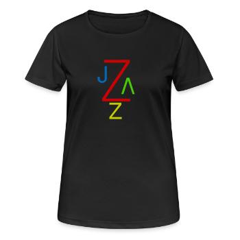 Jazz - Frauen T-Shirt atmungsaktiv - Schwarz - Vorne - AI Model Female 172 light (172cm)