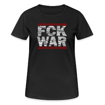 FCK WAR – Déclaration anti-guerre - T-shirt respirant Femme - noir - Devant - AI Model Female 172 light (172cm)