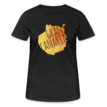 Gran Canaria - Frauen T-Shirt atmungsaktiv - Schwarz - Vorne - AI Model Female 172 light (172cm)
