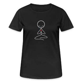 Meditation - Frauen T-Shirt atmungsaktiv - Schwarz - Vorne - AI Model Female 172 light (172cm)