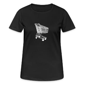 Einkaufswagen Style Geschenk - Frauen T-Shirt atmungsaktiv - Schwarz - Vorne - AI Model Female 172 light (172cm)