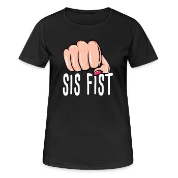 Faust - Schwester Faust - Box - Boxen - Frauen T-Shirt atmungsaktiv - Schwarz - Vorne - AI Model Female 172 light (172cm)